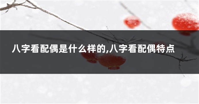 八字看配偶是什么样的,八字看配偶特点