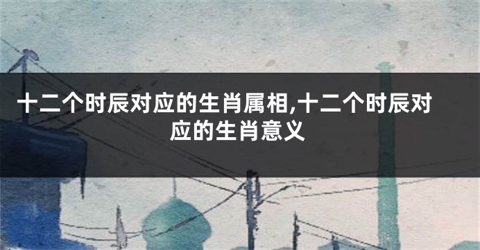 十二个时辰对应的生肖属相,十二个时辰对应的生肖意义