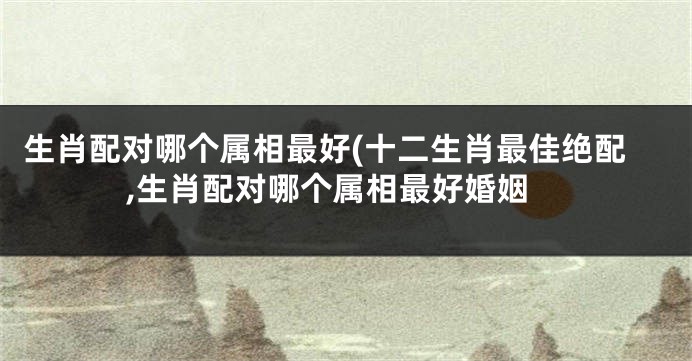 生肖配对哪个属相最好(十二生肖最佳绝配,生肖配对哪个属相最好婚姻