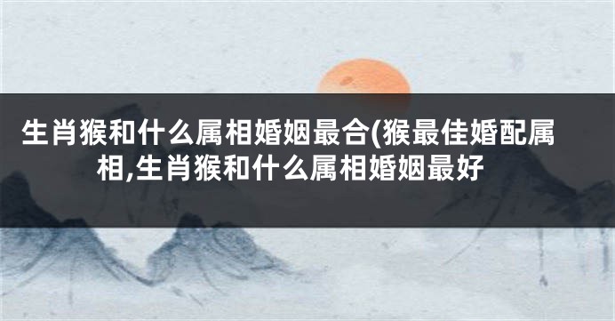 生肖猴和什么属相婚姻最合(猴最佳婚配属相,生肖猴和什么属相婚姻最好