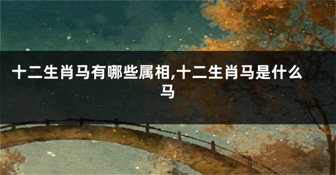 十二生肖马有哪些属相,十二生肖马是什么马