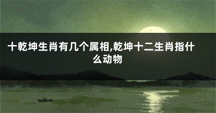十乾坤生肖有几个属相,乾坤十二生肖指什么动物