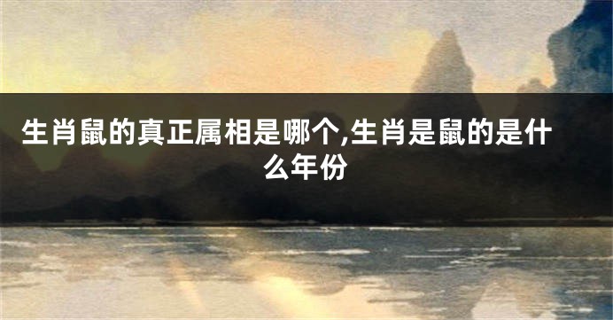 生肖鼠的真正属相是哪个,生肖是鼠的是什么年份