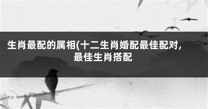 生肖最配的属相(十二生肖婚配最佳配对,最佳生肖搭配