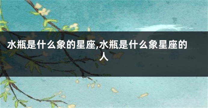 水瓶是什么象的星座,水瓶是什么象星座的人