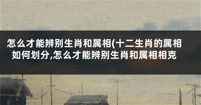 怎么才能辨别生肖和属相(十二生肖的属相如何划分,怎么才能辨别生肖和属相相克