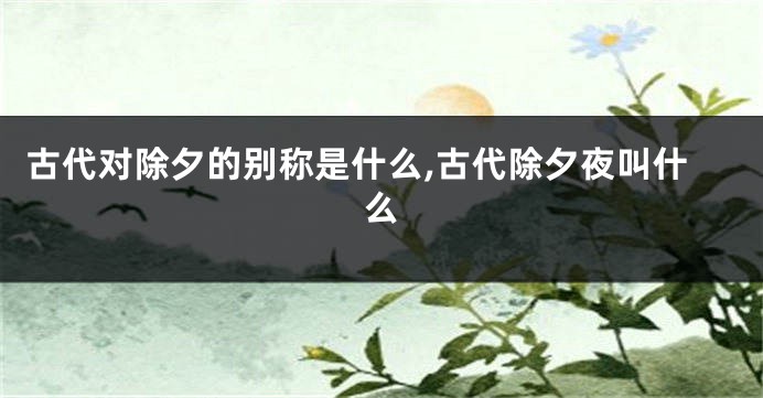 古代对除夕的别称是什么,古代除夕夜叫什么