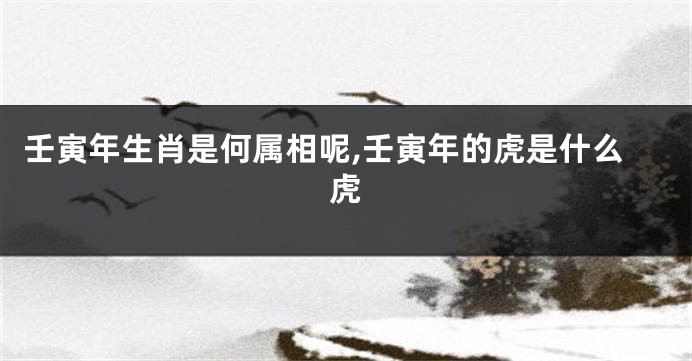 壬寅年生肖是何属相呢,壬寅年的虎是什么虎