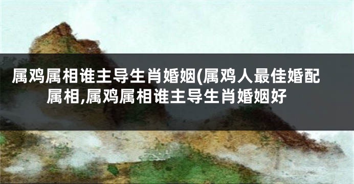 属鸡属相谁主导生肖婚姻(属鸡人最佳婚配属相,属鸡属相谁主导生肖婚姻好