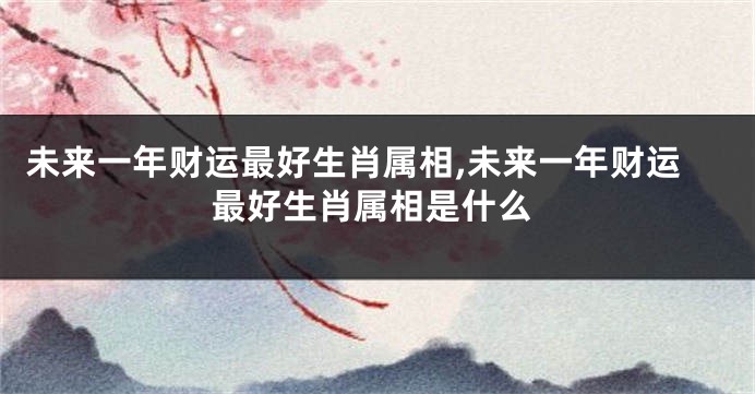 未来一年财运最好生肖属相,未来一年财运最好生肖属相是什么