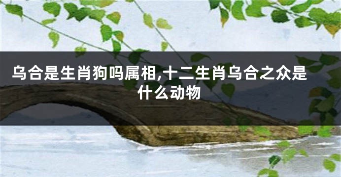 乌合是生肖狗吗属相,十二生肖乌合之众是什么动物