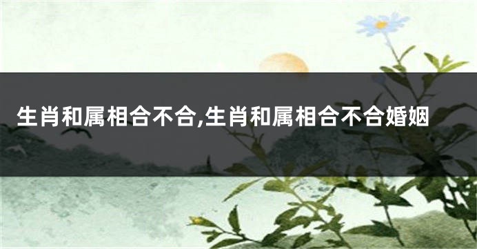 生肖和属相合不合,生肖和属相合不合婚姻