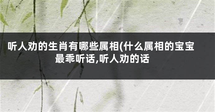 听人劝的生肖有哪些属相(什么属相的宝宝最乖听话,听人劝的话