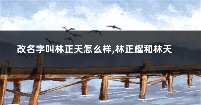 改名字叫林正天怎么样,林正耀和林天