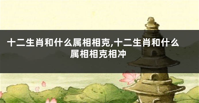 十二生肖和什么属相相克,十二生肖和什么属相相克相冲