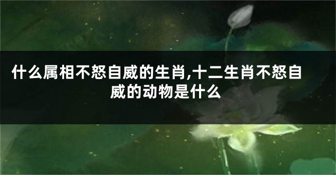 什么属相不怒自威的生肖,十二生肖不怒自威的动物是什么