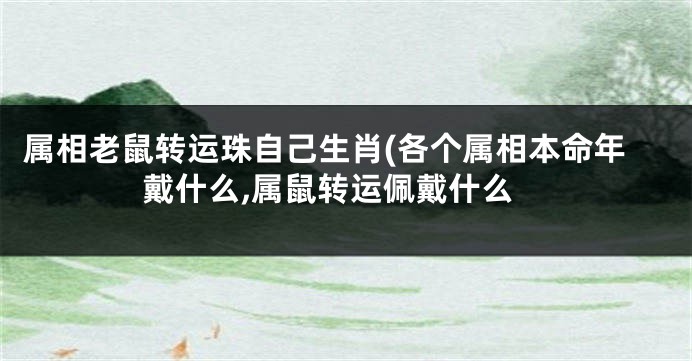 属相老鼠转运珠自己生肖(各个属相本命年戴什么,属鼠转运佩戴什么