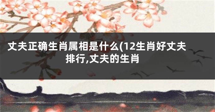 丈夫正确生肖属相是什么(12生肖好丈夫排行,丈夫的生肖