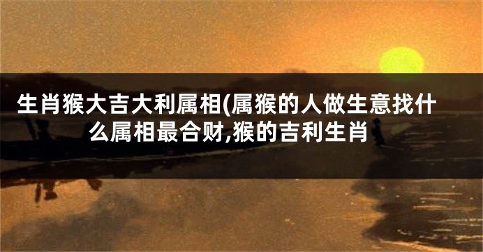 生肖猴大吉大利属相(属猴的人做生意找什么属相最合财,猴的吉利生肖