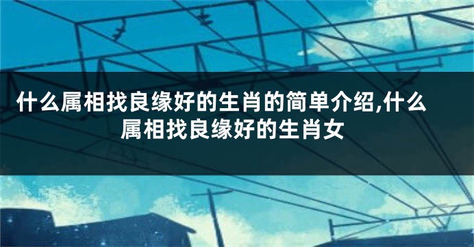 什么属相找良缘好的生肖的简单介绍,什么属相找良缘好的生肖女