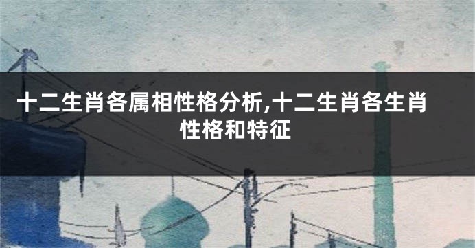 十二生肖各属相性格分析,十二生肖各生肖性格和特征