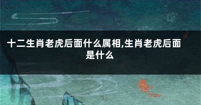 十二生肖老虎后面什么属相,生肖老虎后面是什么