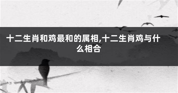 十二生肖和鸡最和的属相,十二生肖鸡与什么相合