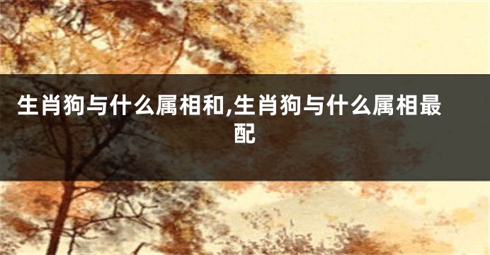 生肖狗与什么属相和,生肖狗与什么属相最配