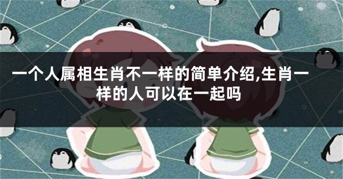 一个人属相生肖不一样的简单介绍,生肖一样的人可以在一起吗