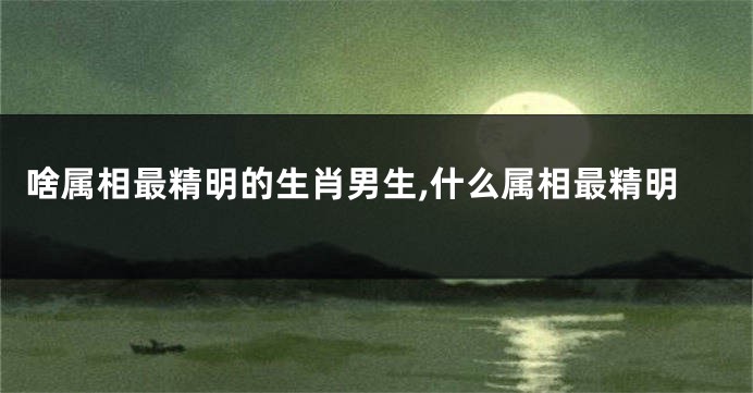 啥属相最精明的生肖男生,什么属相最精明