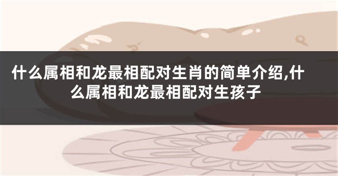 什么属相和龙最相配对生肖的简单介绍,什么属相和龙最相配对生孩子