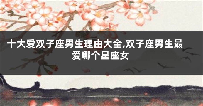 十大爱双子座男生理由大全,双子座男生最爱哪个星座女