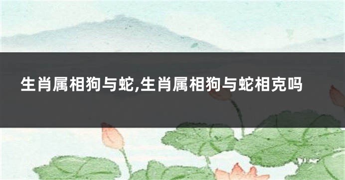生肖属相狗与蛇,生肖属相狗与蛇相克吗