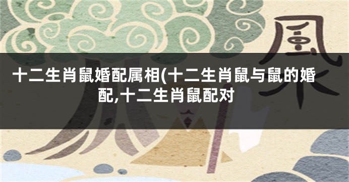 十二生肖鼠婚配属相(十二生肖鼠与鼠的婚配,十二生肖鼠配对