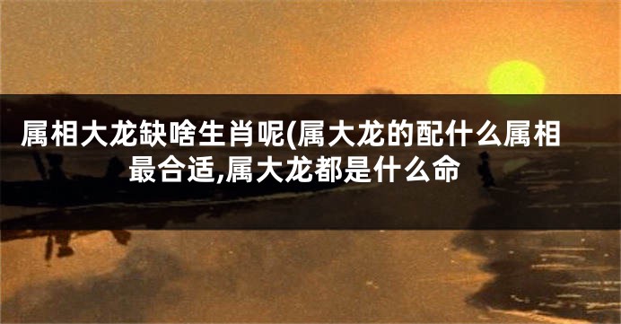 属相大龙缺啥生肖呢(属大龙的配什么属相最合适,属大龙都是什么命