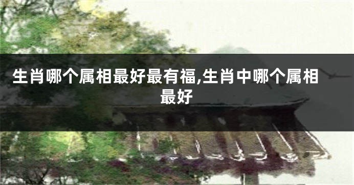 生肖哪个属相最好最有福,生肖中哪个属相最好