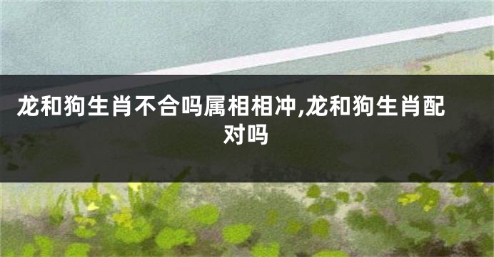 龙和狗生肖不合吗属相相冲,龙和狗生肖配对吗