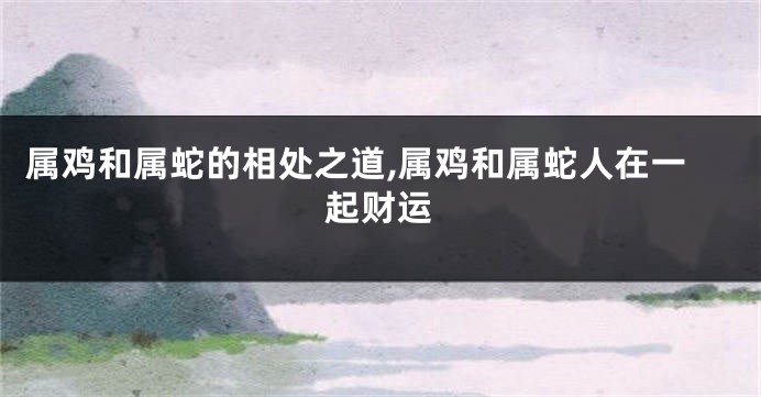 属鸡和属蛇的相处之道,属鸡和属蛇人在一起财运
