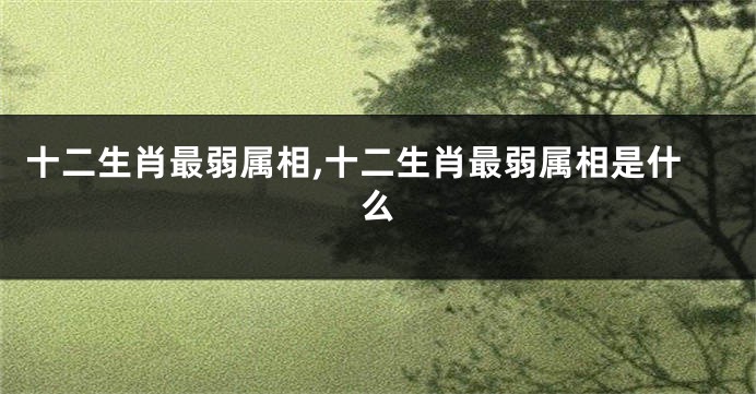 十二生肖最弱属相,十二生肖最弱属相是什么