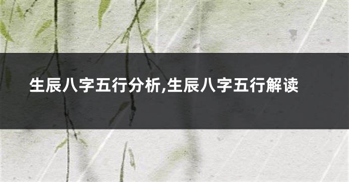 生辰八字五行分析,生辰八字五行解读