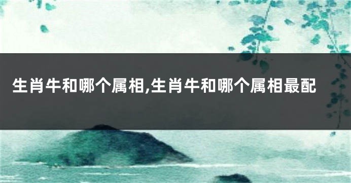 生肖牛和哪个属相,生肖牛和哪个属相最配