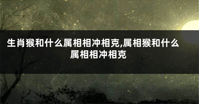 生肖猴和什么属相相冲相克,属相猴和什么属相相冲相克