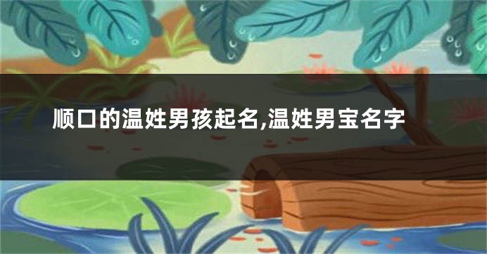 顺口的温姓男孩起名,温姓男宝名字