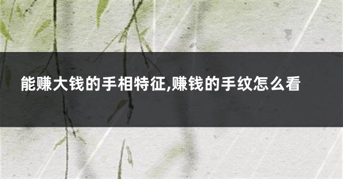 能赚大钱的手相特征,赚钱的手纹怎么看