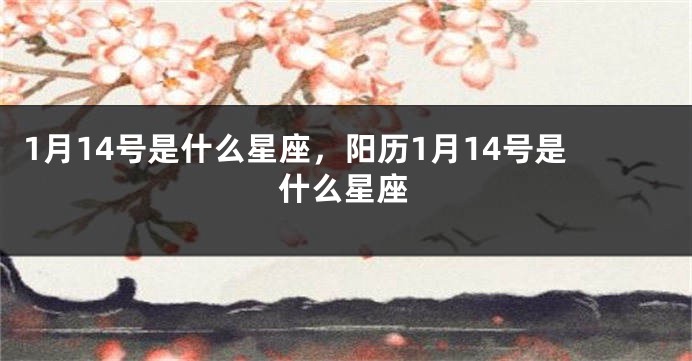 1月14号是什么星座，阳历1月14号是什么星座