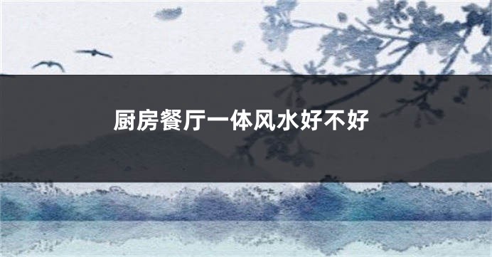 厨房餐厅一体风水好不好