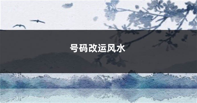 号码改运风水