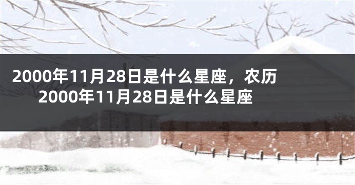2000年11月28日是什么星座，农历2000年11月28日是什么星座