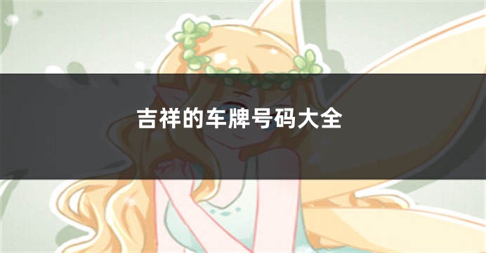 吉祥的车牌号码大全