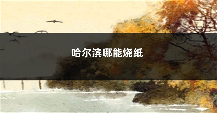 哈尔滨哪能烧纸